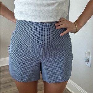 Banana Republic High Waist Blue Checkered Shorts